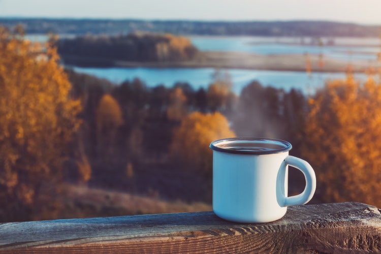 Morning coffee setup